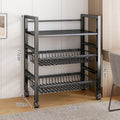 Kitchen shelf storage rack floor-standing multi-layer movable storage rack multi-functional punch-free storage rack thickened shelf