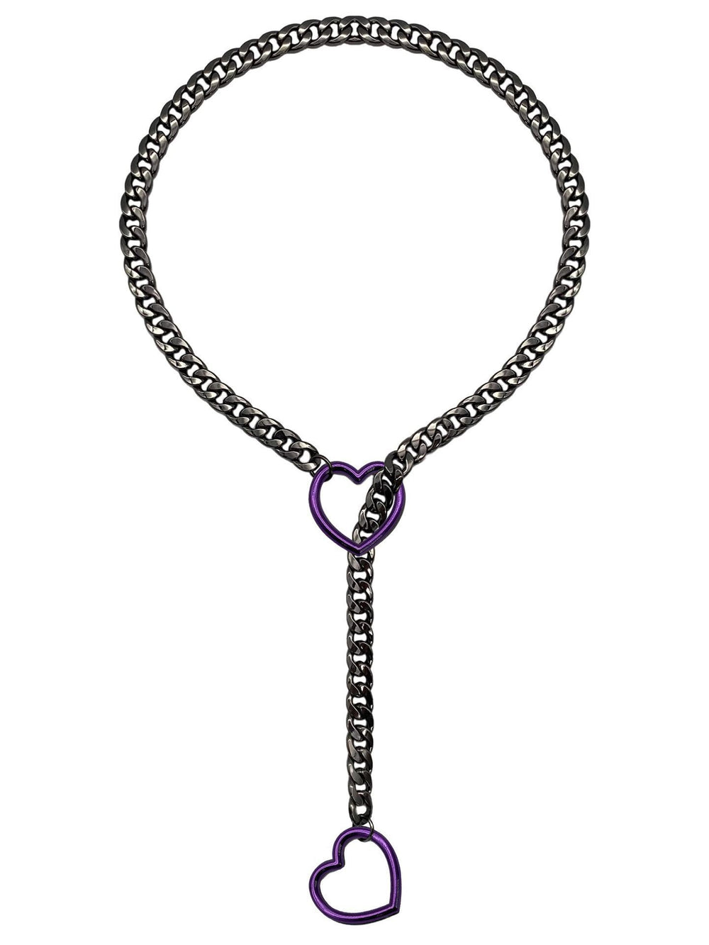 Amazon wide light luxury style y-ring slider chain stainless steel necklace handmade punk cuban chain necklace