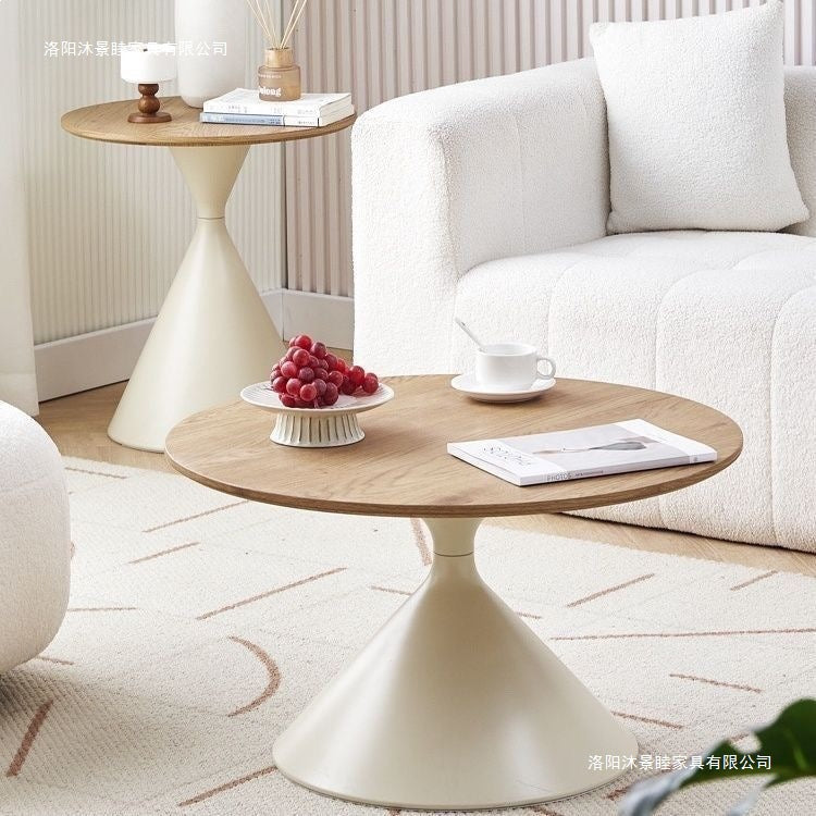 B&b small coffee table solid wood cream solid wood coffee table living room small apartment combination modern several can be casual round movable