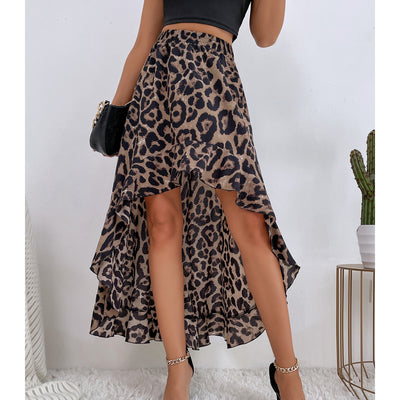 Ready-to-ship 52392# european and american cross-border ins sexy midi skirt - women's hot-selling versatile trendy irregular print skirt