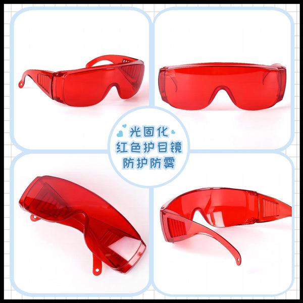 [Strict selection] Special for light curing, red goggles/protective anti-fog glasses to protect the eyes, goggles
