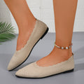 new arrivalplus size pointed toe fly woven flatsflats women's flatscut out breathable knitting lazy work shoes