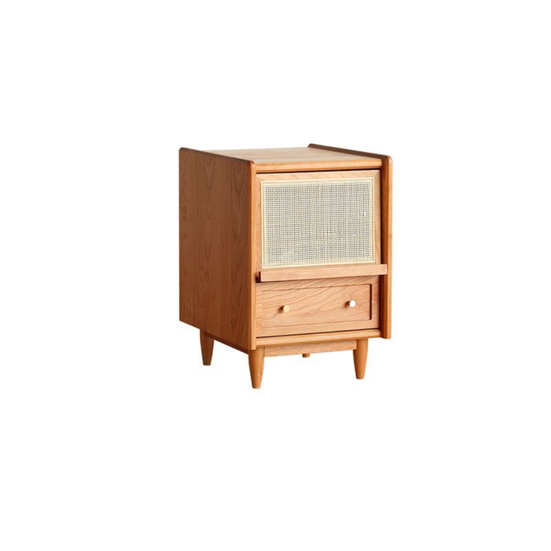 Japanese solid wood bedside table rattan bedroom wabi-sabi storage cabinet casual night light drawer medieval storage sofa side cabinet