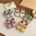 Vancahao girls' leather shoes,  autumn new collection, birkenstock-style fashionable and versatile polka dot shoes, outdoor children's footwear