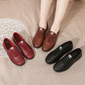 Kfc work shoes flatscasualladieswear shoes flats soft bottom women's thick heel plaid work shoes black women's leather shoes