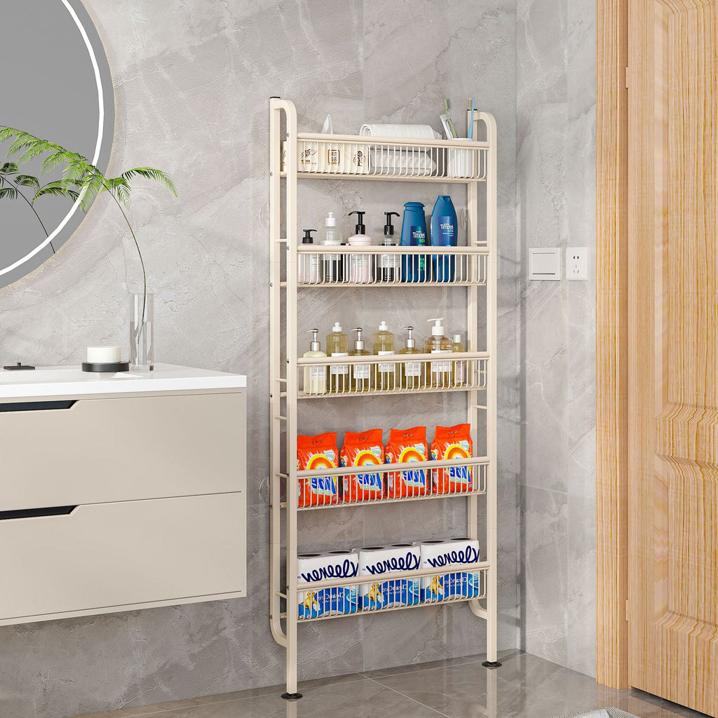 door floor rack multi-purpose wall storage rack wrought iron bathroom kitchen gap finishing rack