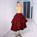 European and american cross-border women's fashion:  summer new arrivals - solid color high-waisted ruffle hem asymmetrical midi skirt