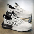 Men's spring casual running shoes - black athletic sneakers for teenagers, junior high students - soft sole, ultra-lightweight, shock-absorbing air cushion running shoes