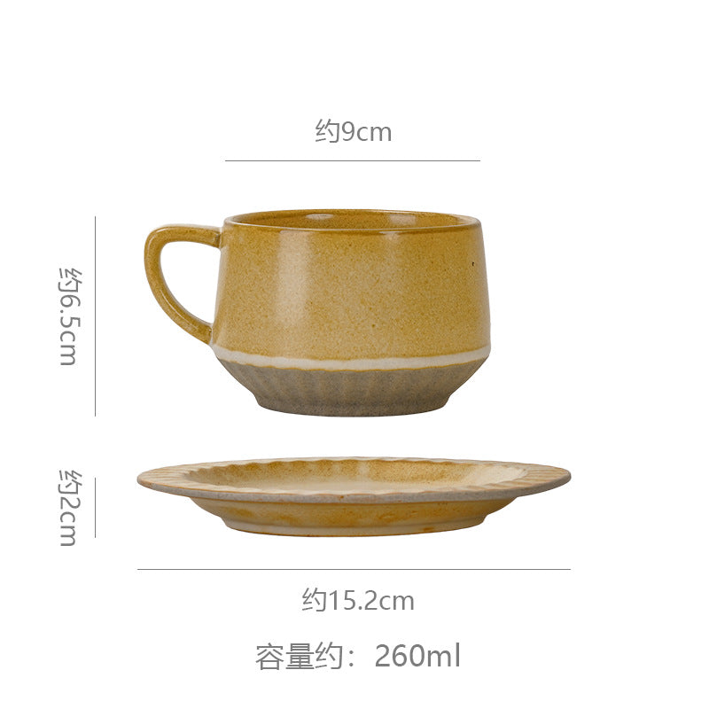 Vintage ceramic coffee mug - rustic pottery, premium feel, creative & unique ceramic drinking cup - office latte mug