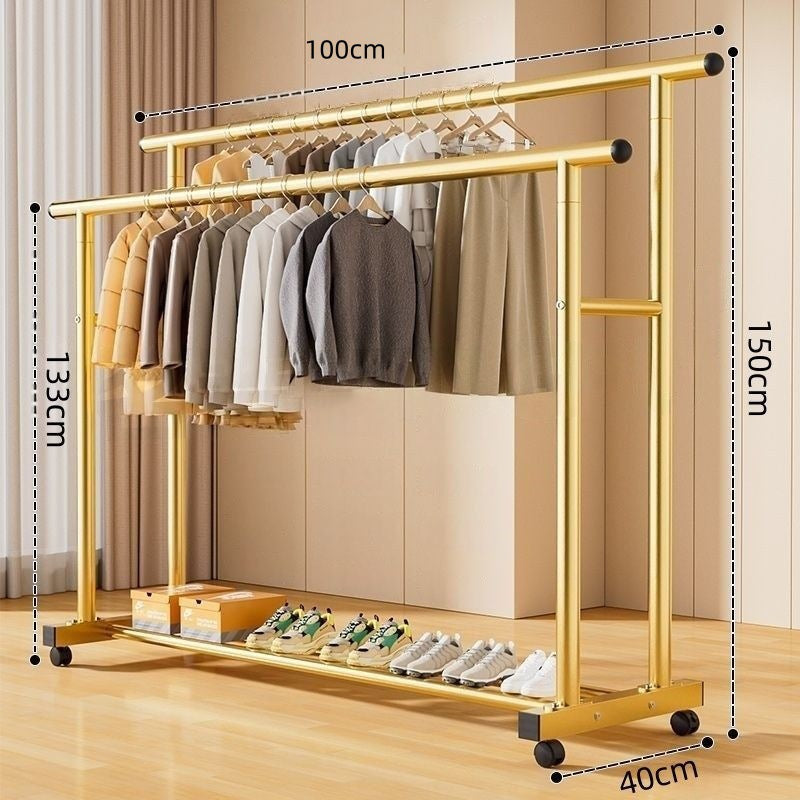 Simple coat rack, movable clothes drying rack, floor-standing indoor room, multi-functional clothes rack, accessible luxuryfor home bedroom