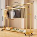 **[reinforced 25mm diameter] 100cm - gold parallel bars with wheels**
