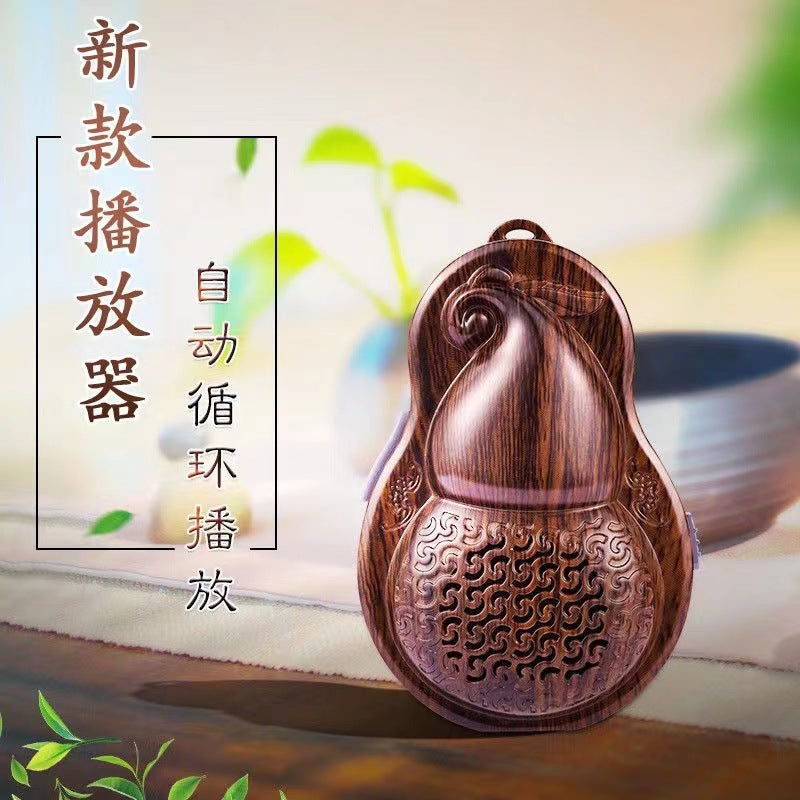 Gourd-shaped portable neckband speaker with card slot - personalized music player for meditation and long-lasting playtime