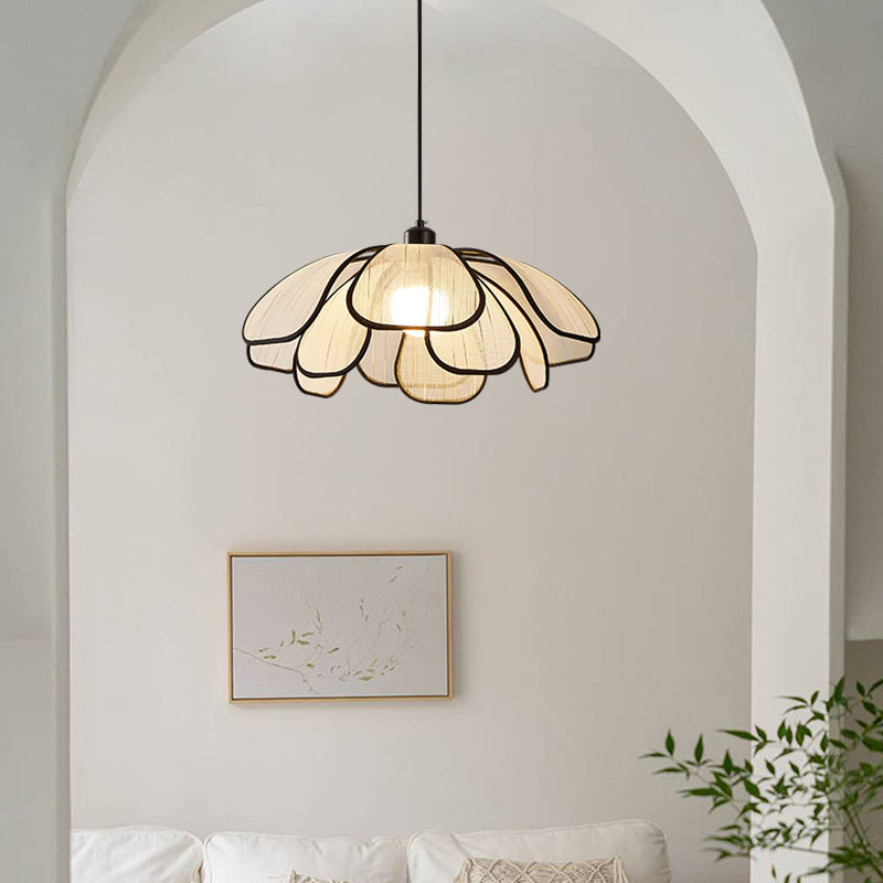 Wabi-sabi French retro restaurant creative chandelier petals Japanese American medieval living room bedroom dining table lamps