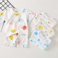 Baby short-sleeve set, 100% cotton, summer infant and toddler loungewear, short-sleeved, 0-3 years old, summer outfit, thin home clothes