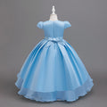 export girls' dresses, train skirts, flower girl wedding dresses, princess dresses, in-stock wholesale children's dresses, short-sleeve style