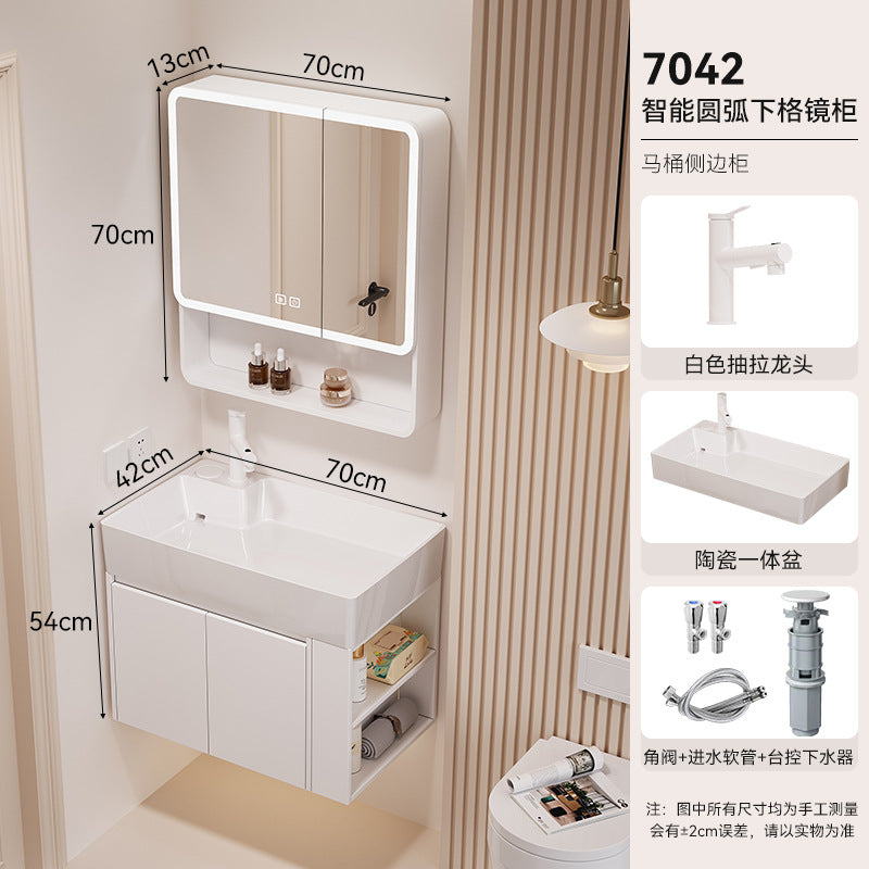 Waterproof honeycomb aluminum small apartment side open room storage bathroom cabinet combination ceramic wash basin washbasin washbasin