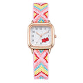 New braided cord square watch - versatile, mori girl style, fresh & cute, high-value, student-friendly, minimalist quartz watch - wholesale