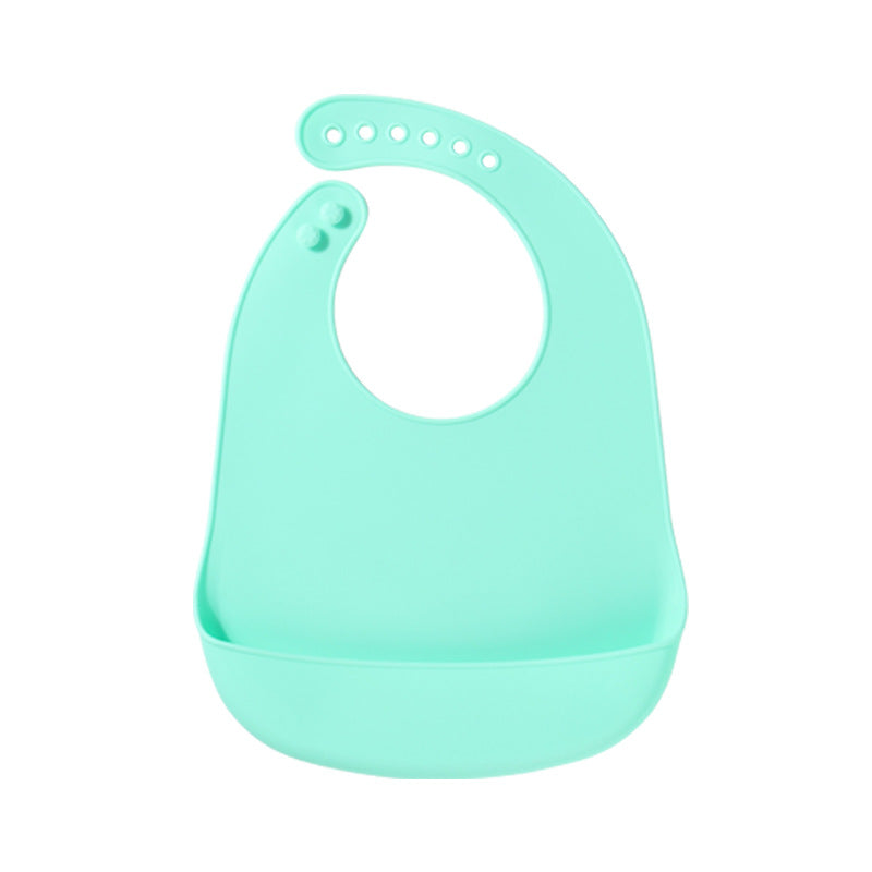 Dongguan Greene Factory Baby Silicone Bib Does Not Contain Bisphenol A Baby Saliva Pocket Children's Tableware Feeding Set