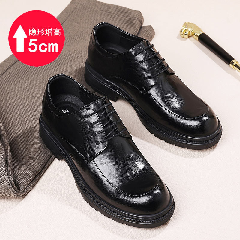 Genuine leather dress shoes for men - new spring collection, british style, business formal, plus size available, full grain leather, groom's wedding shoes