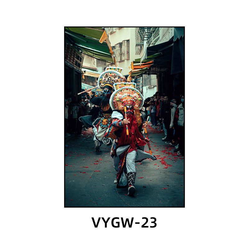 Chaoshan English song and dance decorative painting restaurant hotel box ethnic characteristics traditional culture hanging painting hot pot shop mural