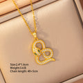 X8301-13 [titanium steel chain copper inlaid zirconium pendant]