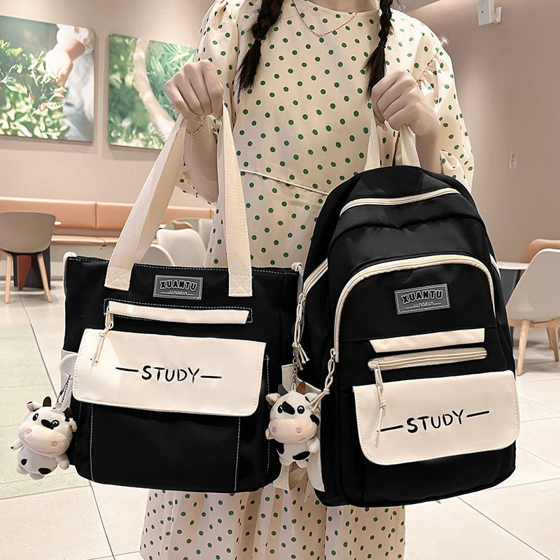 School bag wholesale children's high school junior high school primary school students grades one, two, three to six ultra-light weight reduction backpack women's multi-capacity