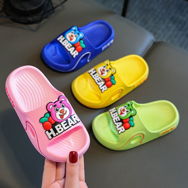 Kids' summer cartoon slippers - boys' indoor home anti-slip soft sole bathroom cute girls' baby parent-child sandals