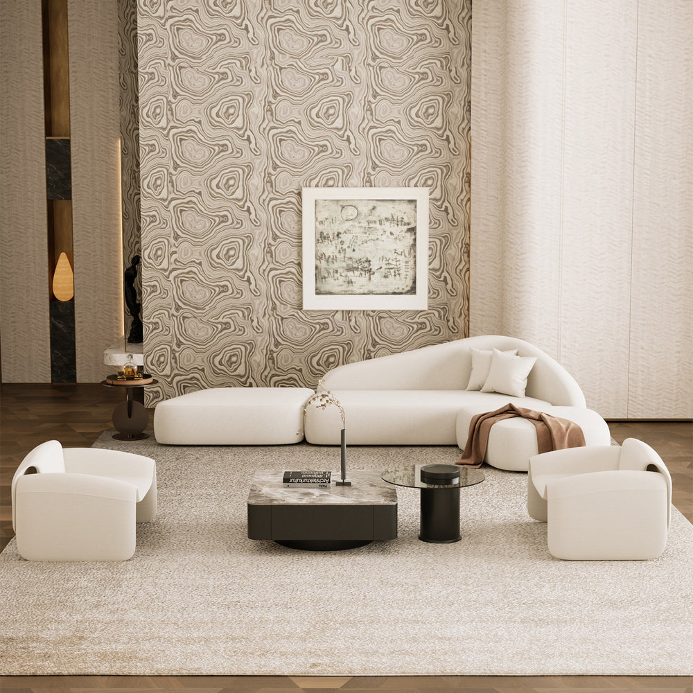 Semi-circular arc shaped sofa - creative design for beauty salons, offices, sales centers, hotel lobbies, business lounges, and reception areas