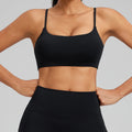 European and american new style thin strap sports bra for women - shockproof, push-up, running, yoga bra with padded cups, fitness tank top