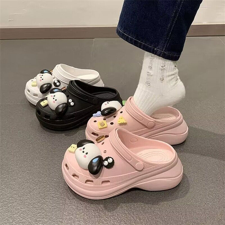 Crocs women's ins trendy summer thick sole high heels nurse baotou half drag cute outwear stepping on shit feeling beach sandals