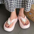 Flip-flops cute cartoon kitty outer fashion beach shoes neutral hong kong style popular flip-flops non-slipthick sole slippers