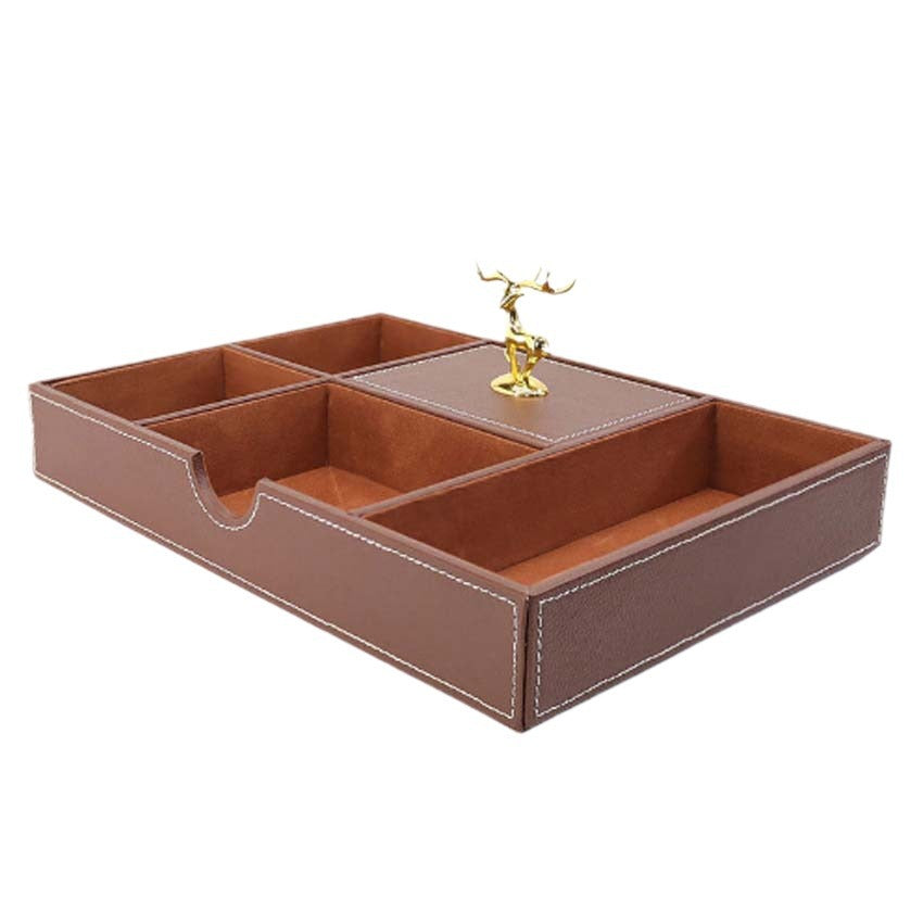 Five-grid tray fashionable multi-functional countertop storage box bedroom jewelry storage entrance key mobile phone placement