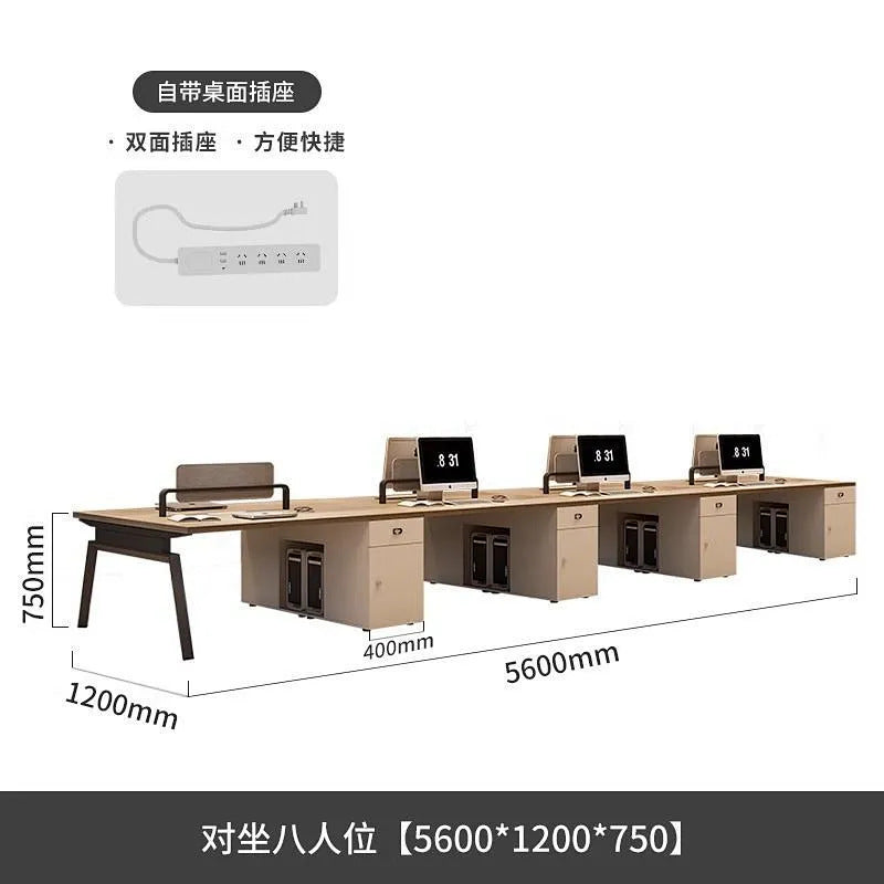 Casual modern 4 four-six 0.3kg slot computer booth screen employee office table and chair combination
