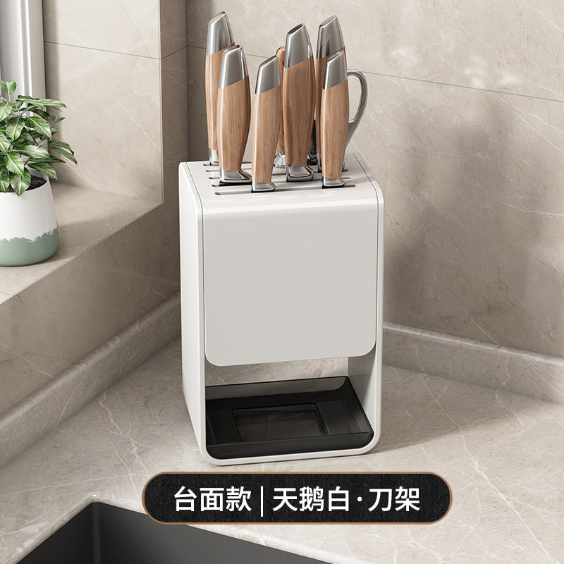 Kitchen chopstick tube rack non-punching wall-mounted wall drain acrylic chopstick cage chopstick basket storage box knife holder