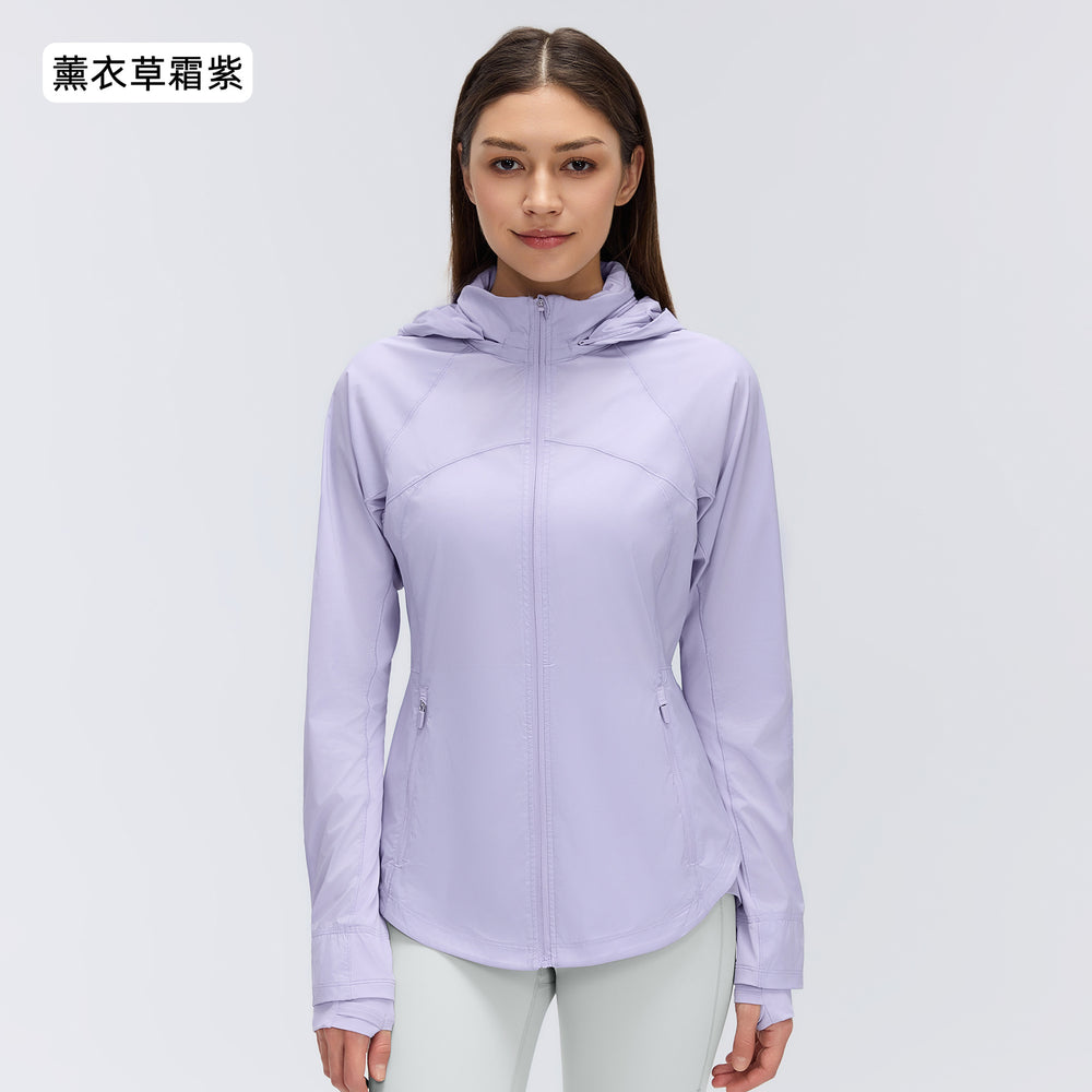 Women's summer lightweight sun protection clothing - uv resistant, quick-drying, breathable, packable hooded sun shirt d26016
