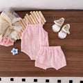 Children's clothing  fashion children's clothing cross-border stereo flower purple suspender top + shorts