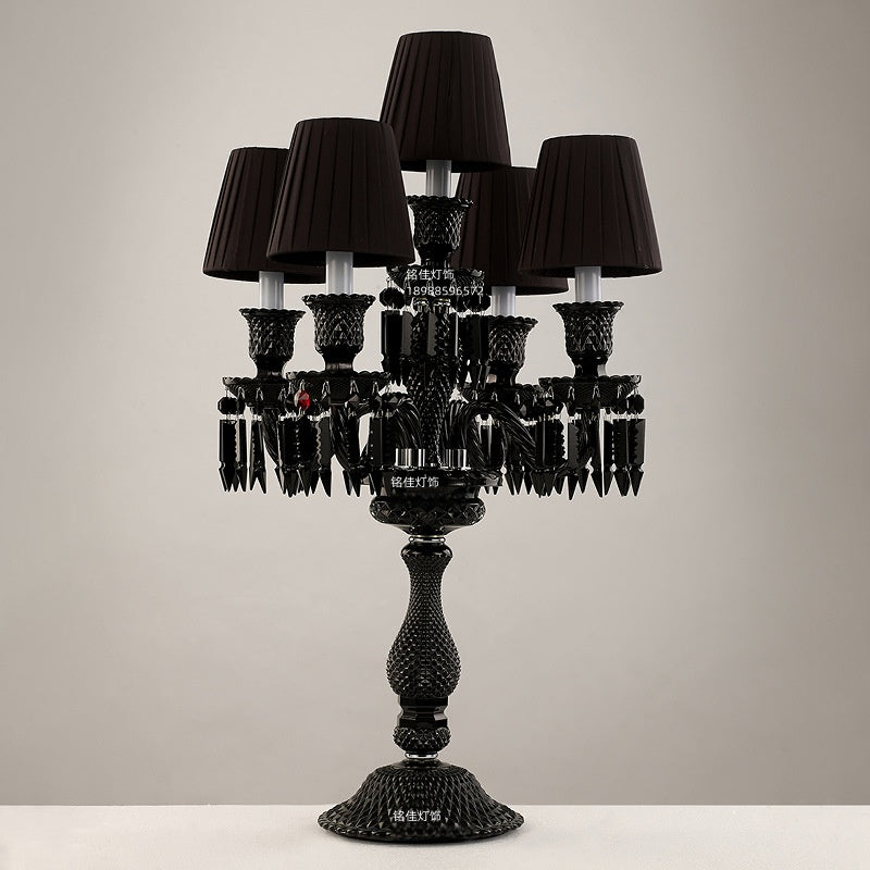 European-style light luxury living room crystal multi-head floor lamp, american modern minimalist glass elephant wedding sofa table lamp