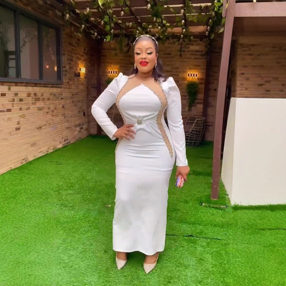african plus size women's fashion v-neck european and american  sexy maxi dress with color block design