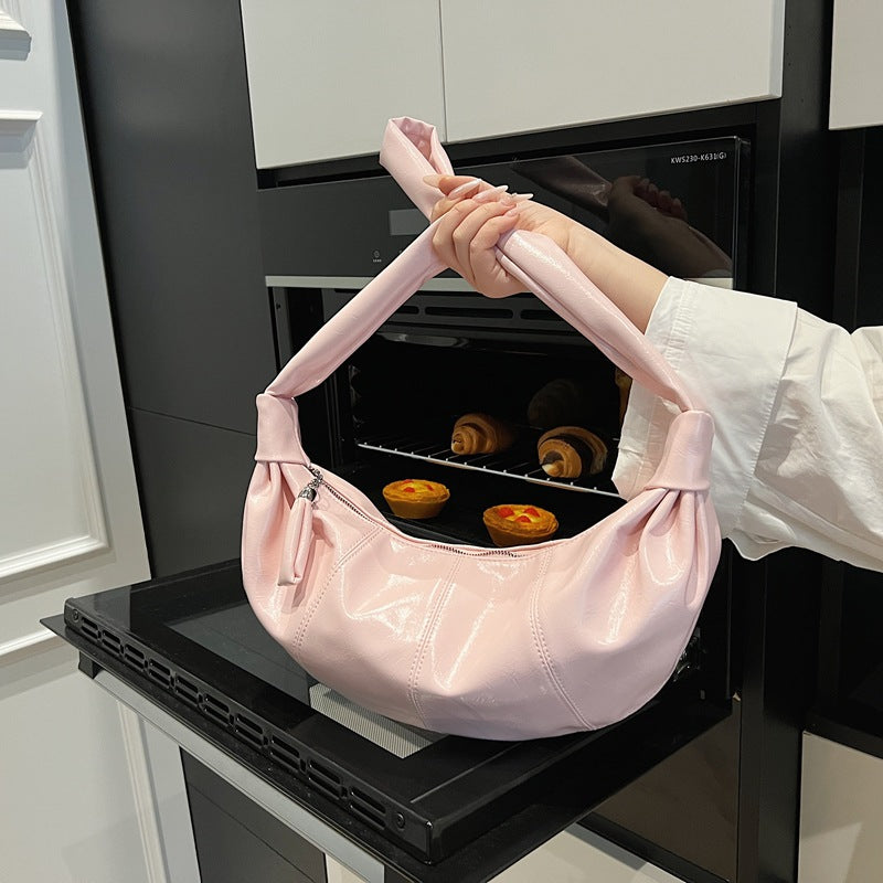 Shoulder bag women's simple dumpling bag messenger bag women's bag 2025 spring and summer new fashion croissant bag