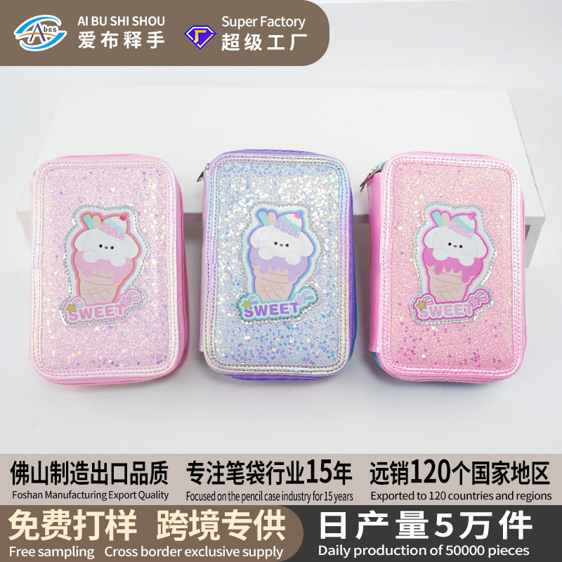 Art student stationery box 52 colors folding large capacity color pencil storage bag, primary school student storage art pencil bag