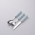 Light luxury style ins knife, fork, spoon, pearl handle, stainless steel tableware, creative fork, household high-looking mooncake knife and fork