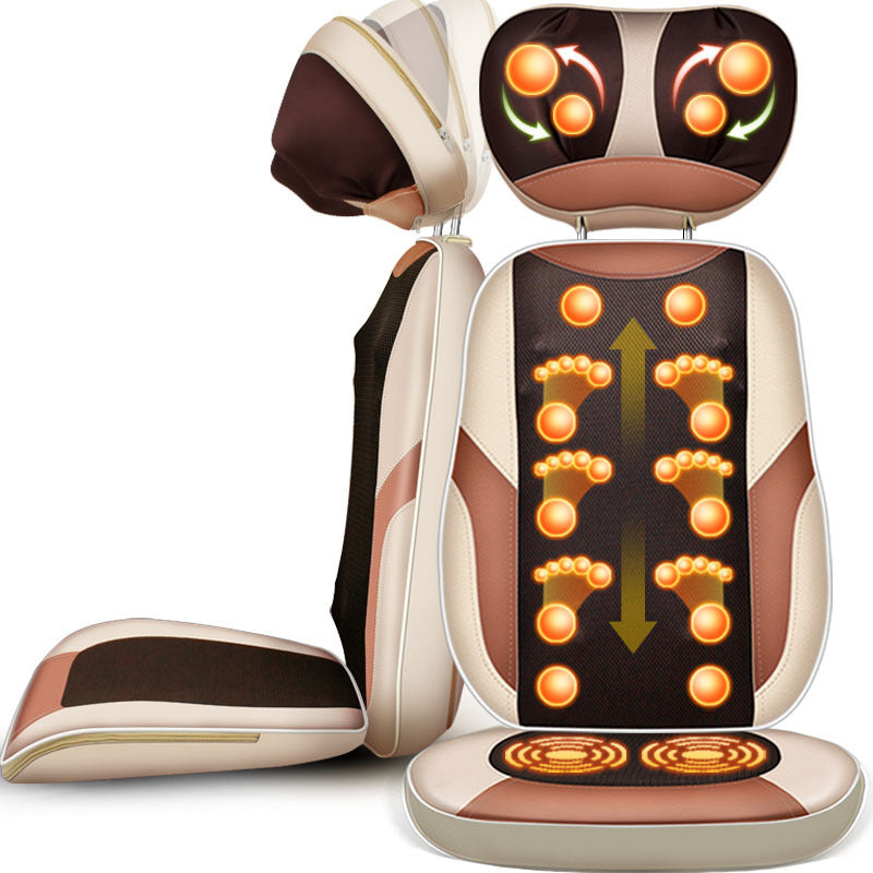 Massage cushion neck lumbar back cervical spine massager kneading pushing folding massage chair cushion massage pillow