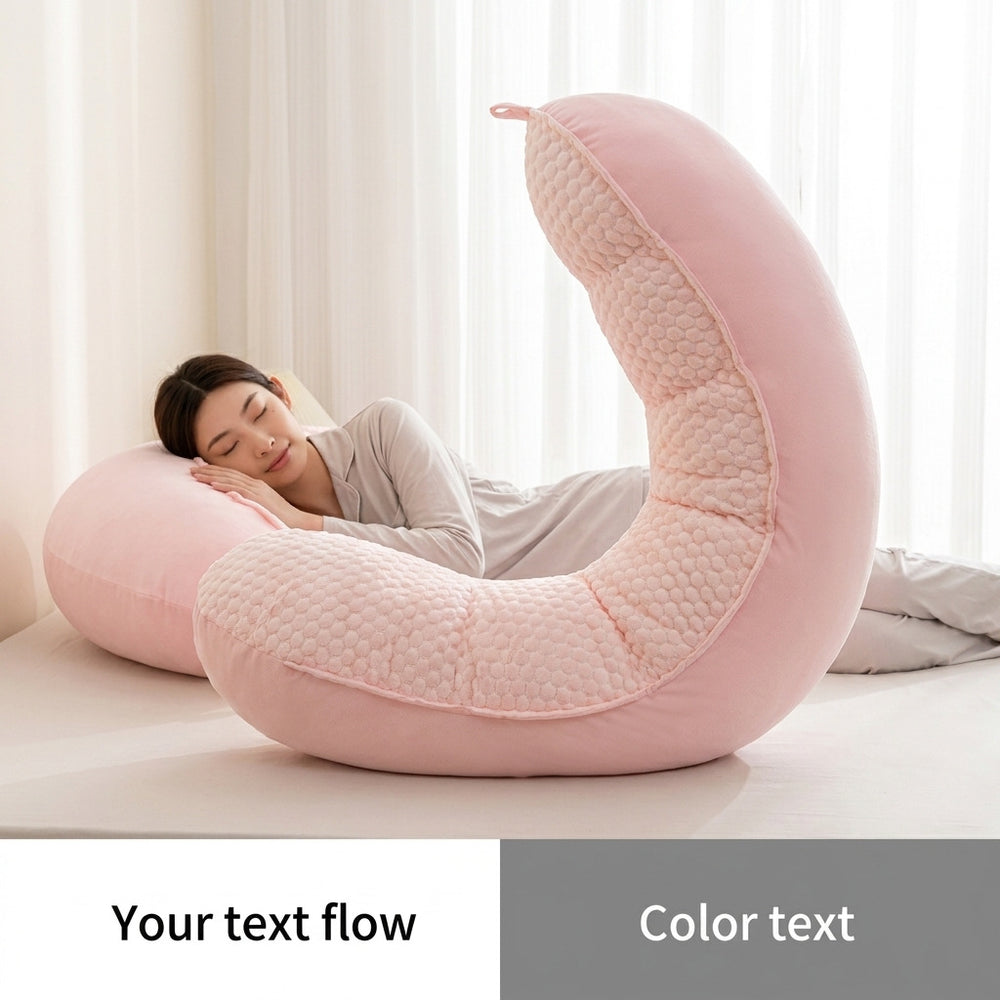 Pea-shaped detachable and washable pillow, leg support, abdominal support, waist adjustable long sleeping side sleeping slope pillow bed pillow