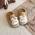 Cute and cuddly birkenstock-inspired slippers for kids, perfect for spring and autumn wear. these closed-toe, half-slippers feature a soft, comfortable sole and a slip-on design, making them ideal for lazy days
