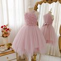 Girls' sleeveless halter dress with appliqué mesh overlay - sweet princess style for kids - perfect for export