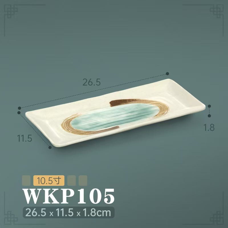 Melamine hot pot side dish plate beef plate imitation porcelain sushi plate korean style barbecue dish plate palace style hotel bowl and dish suit