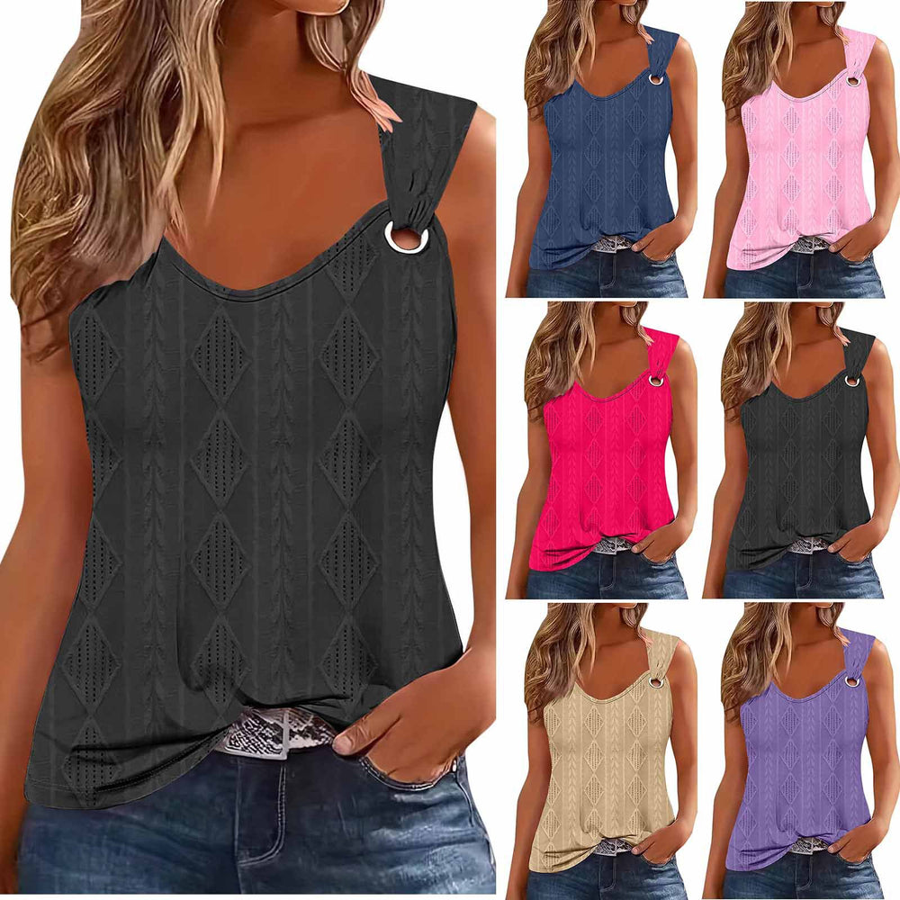 cross-border fashion sexy minimalist women's v-neck sleeveless solid color sweet tank top