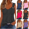 cross-border fashion sexy minimalist women's v-neck sleeveless solid color sweet tank top