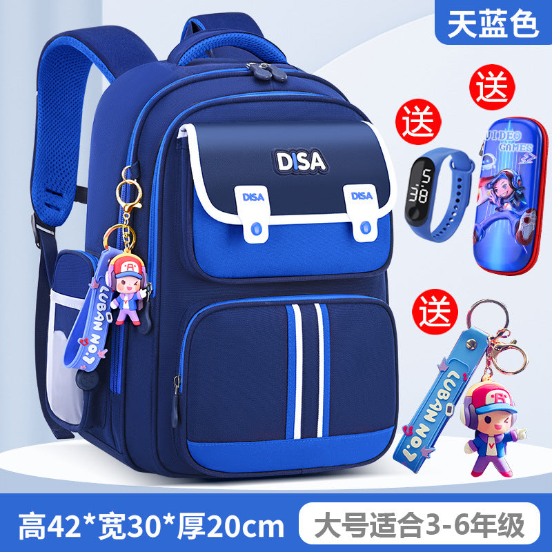 Schoolbag for boys and primary school students 2026 new arrival for grades 1, 2, 3 to 6, boys and girls, lightweight kids spine protection and burden reduction