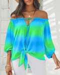 cross-border e-commerce hot-selling women's off-the-shoulder printed top: perfect for , , and european & american independent stores